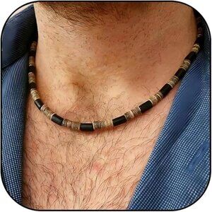 Men Beaded Choker Necklace Puka Shell Necklaces